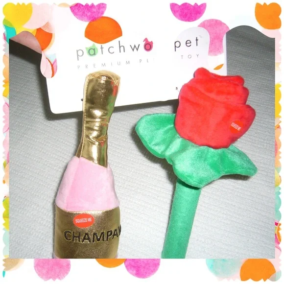 Dog | Plush Champagne Rose Dog Toy Duo For M L Dogs | Poshmark